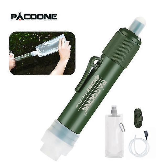 Mini Camping Purification Water Filter Straw TUP Carbon Fiber Water Bag for Survival or Emergency SuppliesIn-