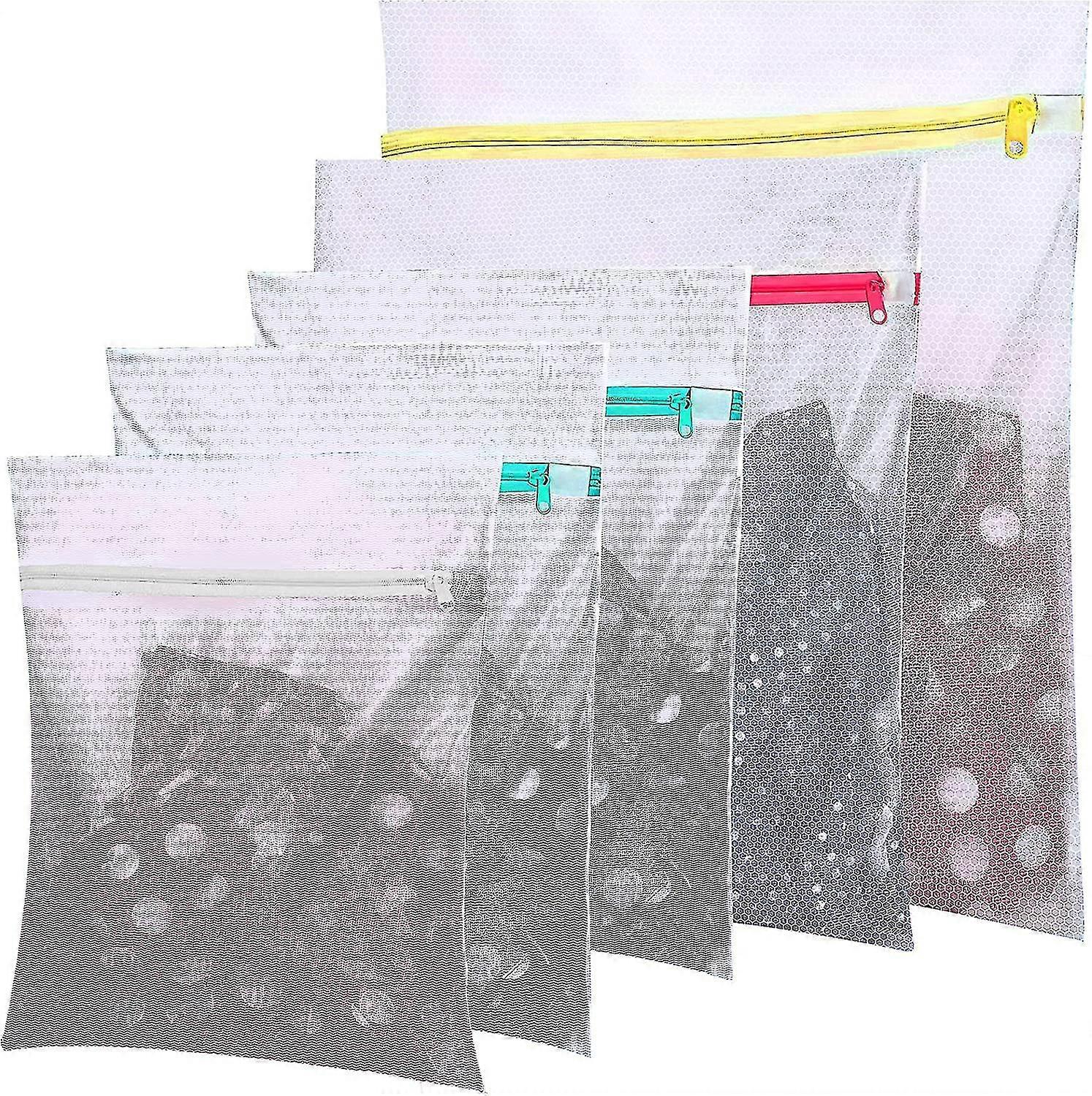 Dirty Laundry Bag, Klesvask Net, vaskemaskin Netto Washing Net Bag, Mesh Klesvask Vaskepose For Bluse, Sko, Strømper, Bra, Undertøy - 5-sett