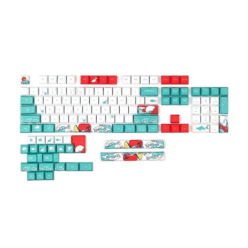 Coral Sea128-Key Caps XDA Dye Subb for Cherry MX Switch Mechanical Keyboard