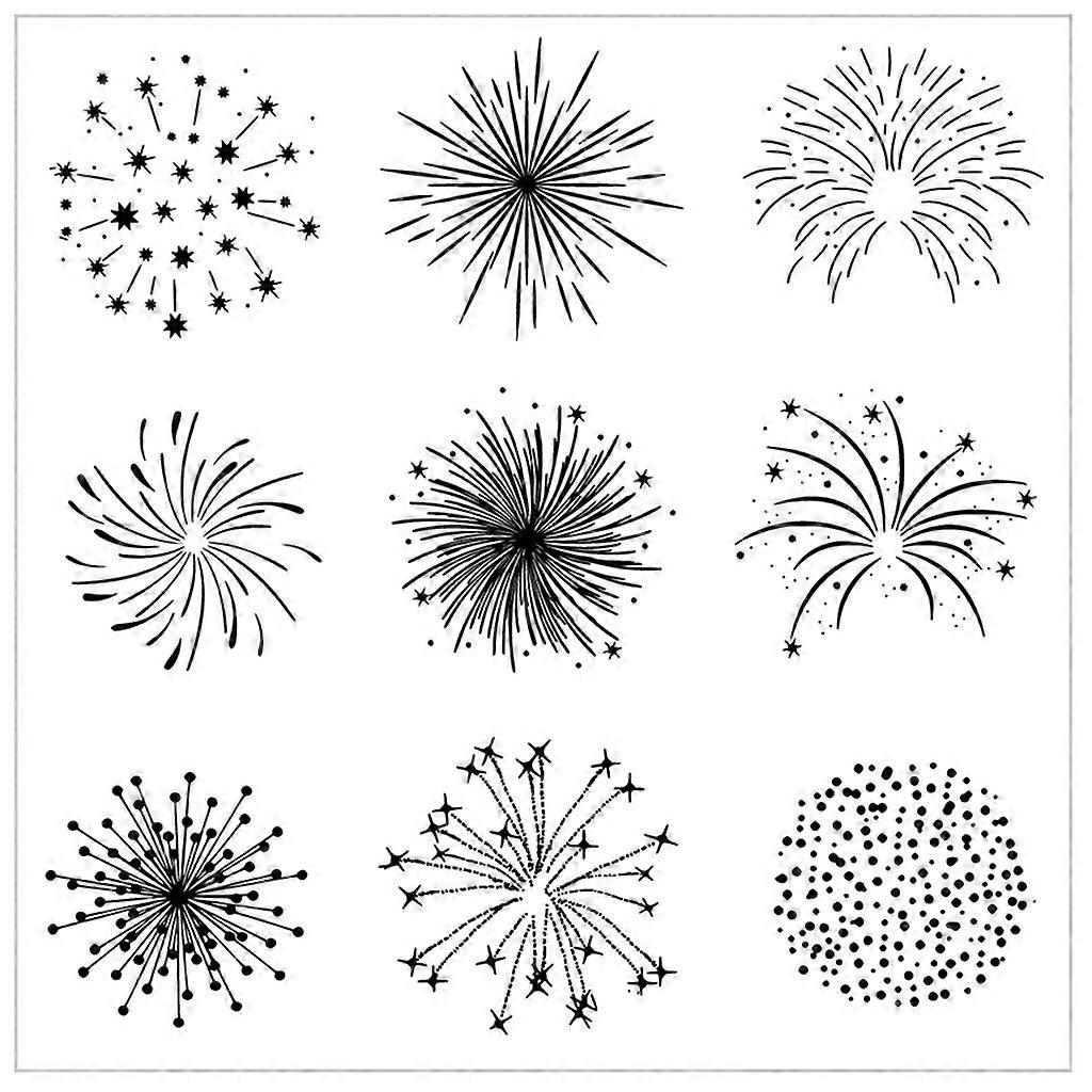 Firework Stamps Elegant Firework Show Sparkler Swirls DIY Scrapbooking