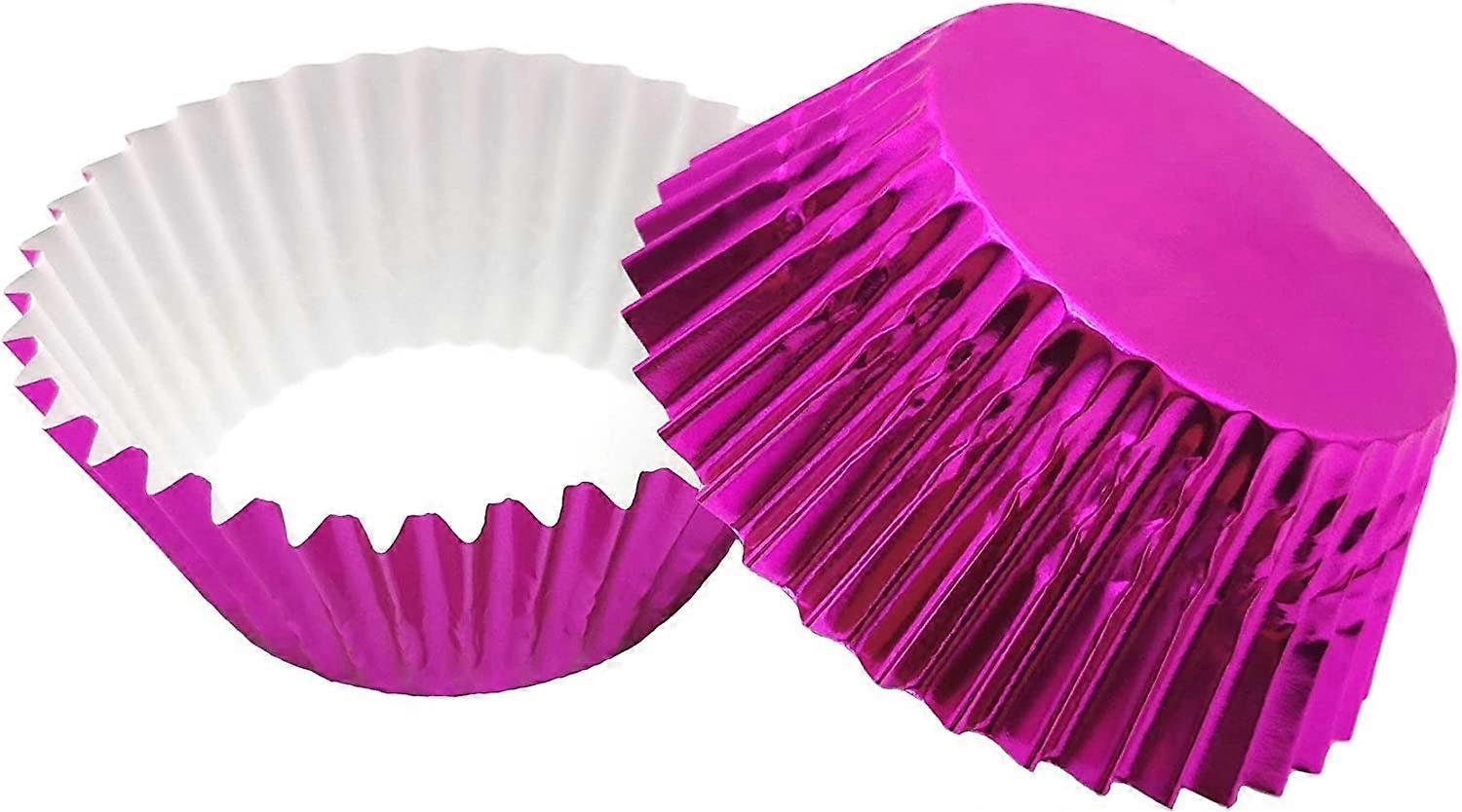 200 Pcs Standard Sized Foil Cupcake Liners Baking Cups (Purple)