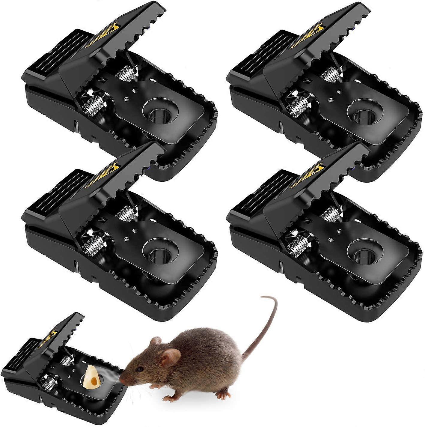 Mouse Trap, Easy to Bait Rodent Killer, Reusable Snap Mice Trap, Quick and Effective Mouse Catcher, Any Sized Mice Kill Mouse Control (4pk)