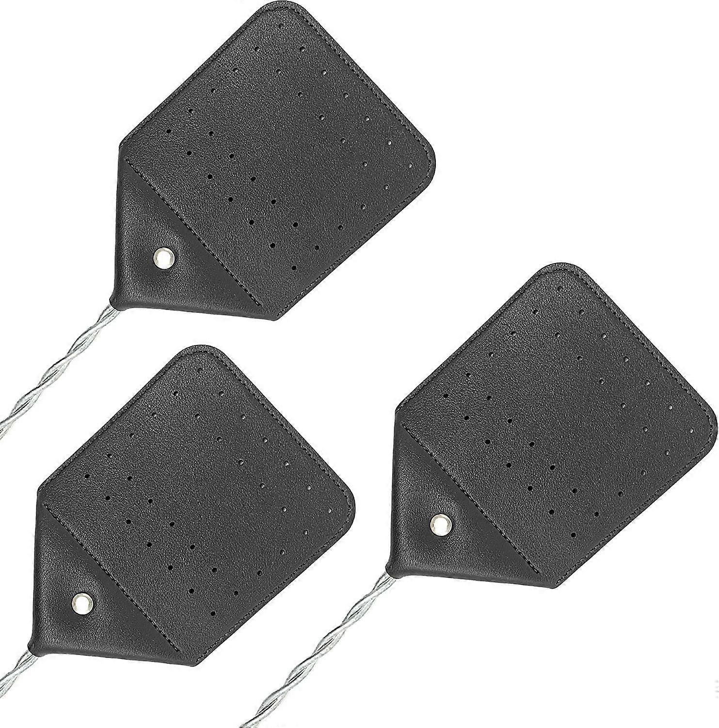 Leather Fly Swatter - Made with Thicker Wire - For Removing Flies, Bugs (3 Pack)