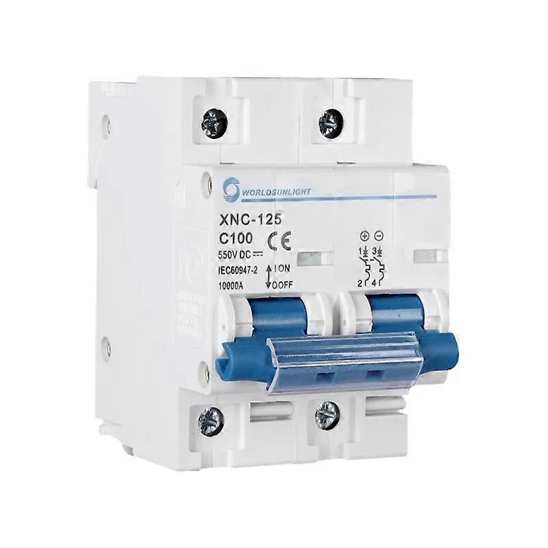 CE Worldsunlight 2P 125A 100A 80A DC MCB 600V Circuit breaker FOR PV System Battery Main Switch