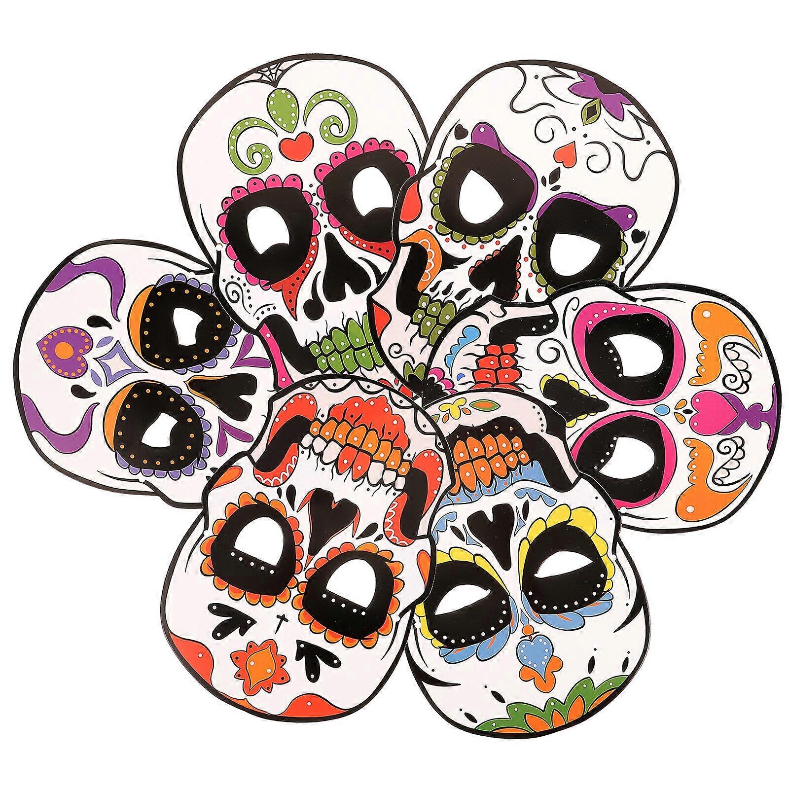 6 pcs Halloween Mask Day of The Dead Mask Skull Mask Masquerade Party Mask for Decor