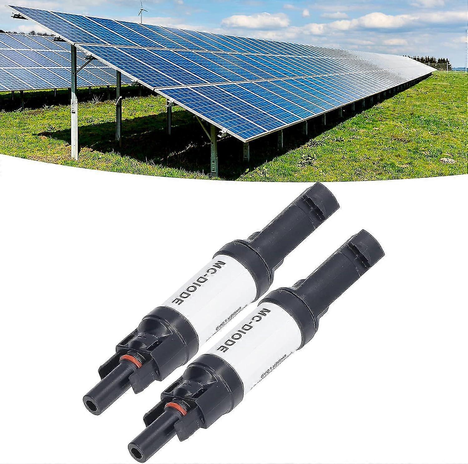 1000v Solar Pv Connector, Builtin Antireverse Diode Connector Set Ip68 Waterproof Solar Pv Fuse Holder For Solar Panel Connection(30a)