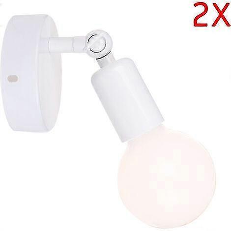 MAGIC Lot de 2 Rtro Applique Mural E27 Luminaire Rglable Industrielle Blanc