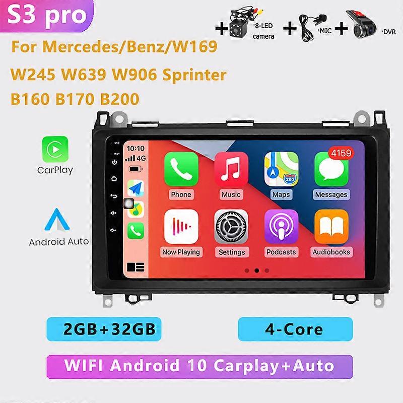 2DIN car radio Android multimedia player Auto GPS For Mercedes/Benz/W169 W245 W639 W906 Sprinter B160 B170 B200 TPMS DAB + OBD2