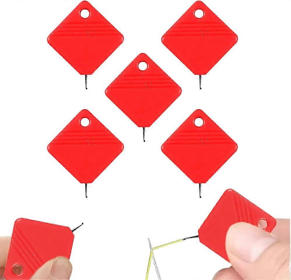 Automatic Needle Threader,2024 New Sewing Machine Needle Threader,Plastic Needle Threaders,Square Shape Easy Needle Threaders Tool (Red-10 PCS)
