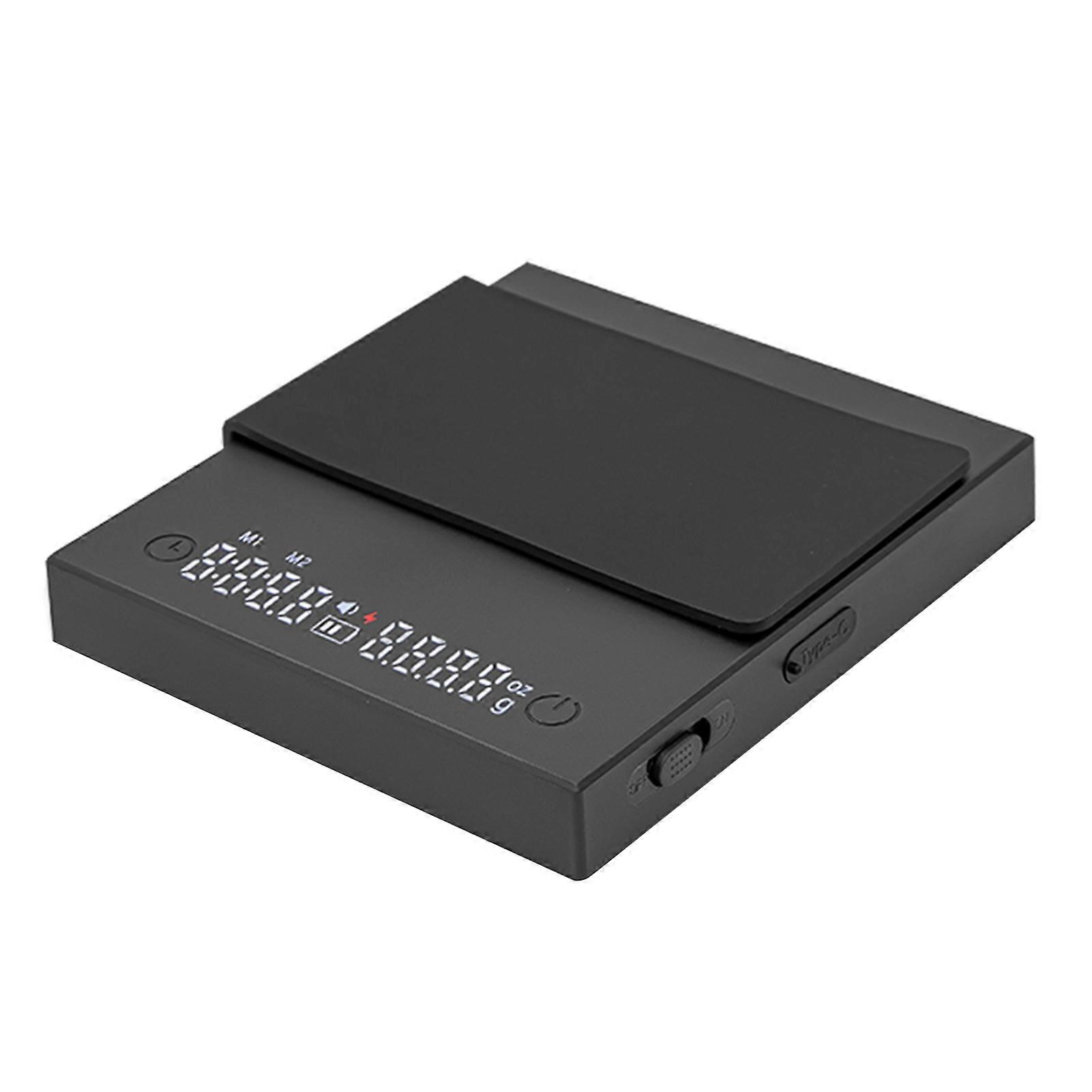Digital Coffee Scale 0.1g High Precision Rechargeable Electronic Scale with Timing Button Comfortable Grip Anti-Slip Pad Barista Accessories Jikaix