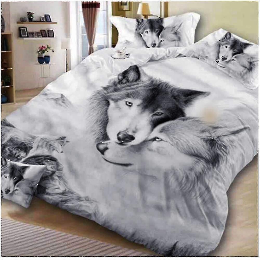 3d Wolves Duvet Cover Couple Bedding High Quality