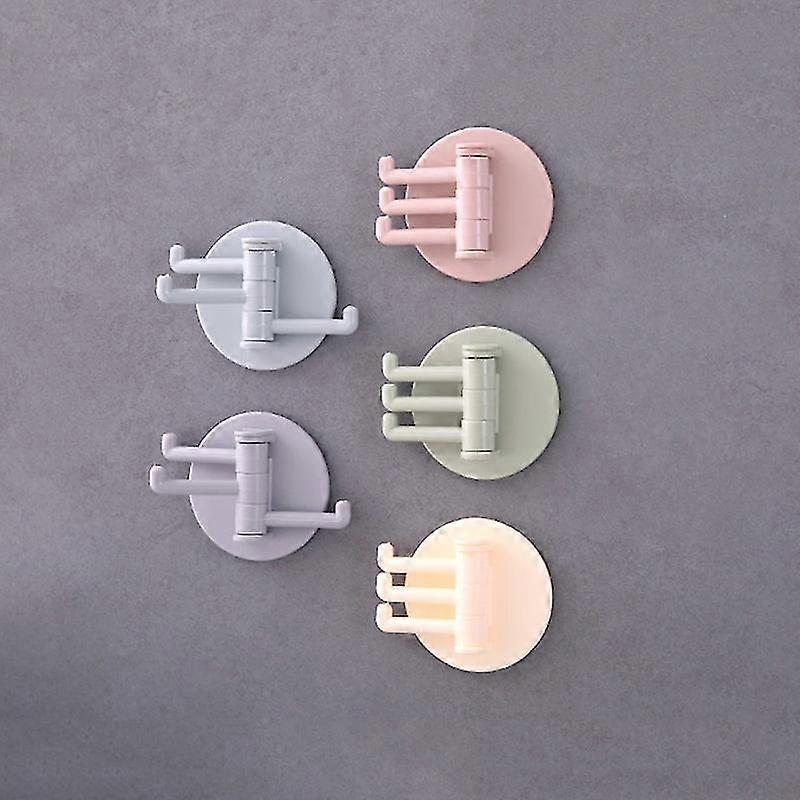 Creative Seamless Paste 3 Branch Rotating Hook Kitchen Home Wall Hook Wall Vacuum Sucker