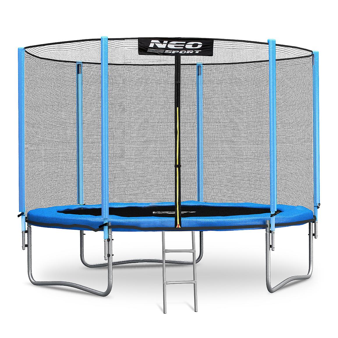 Trampoline - 244 cm - blue - with ladder and outer edge net - up to 80 kg