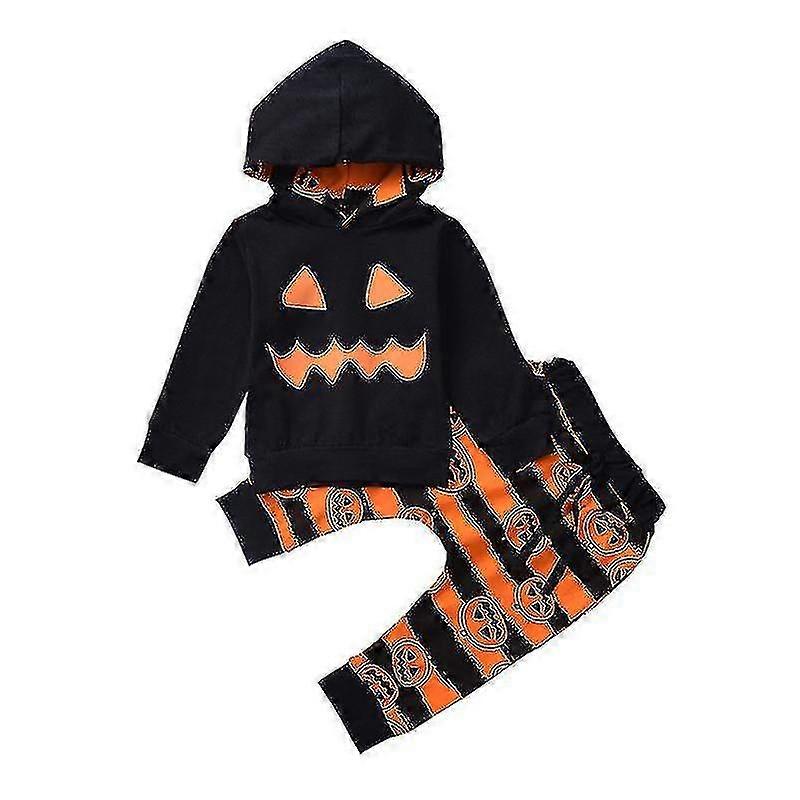 Pojkar Flickor Halloween Huvtröja+ Byxor Set Outfits D