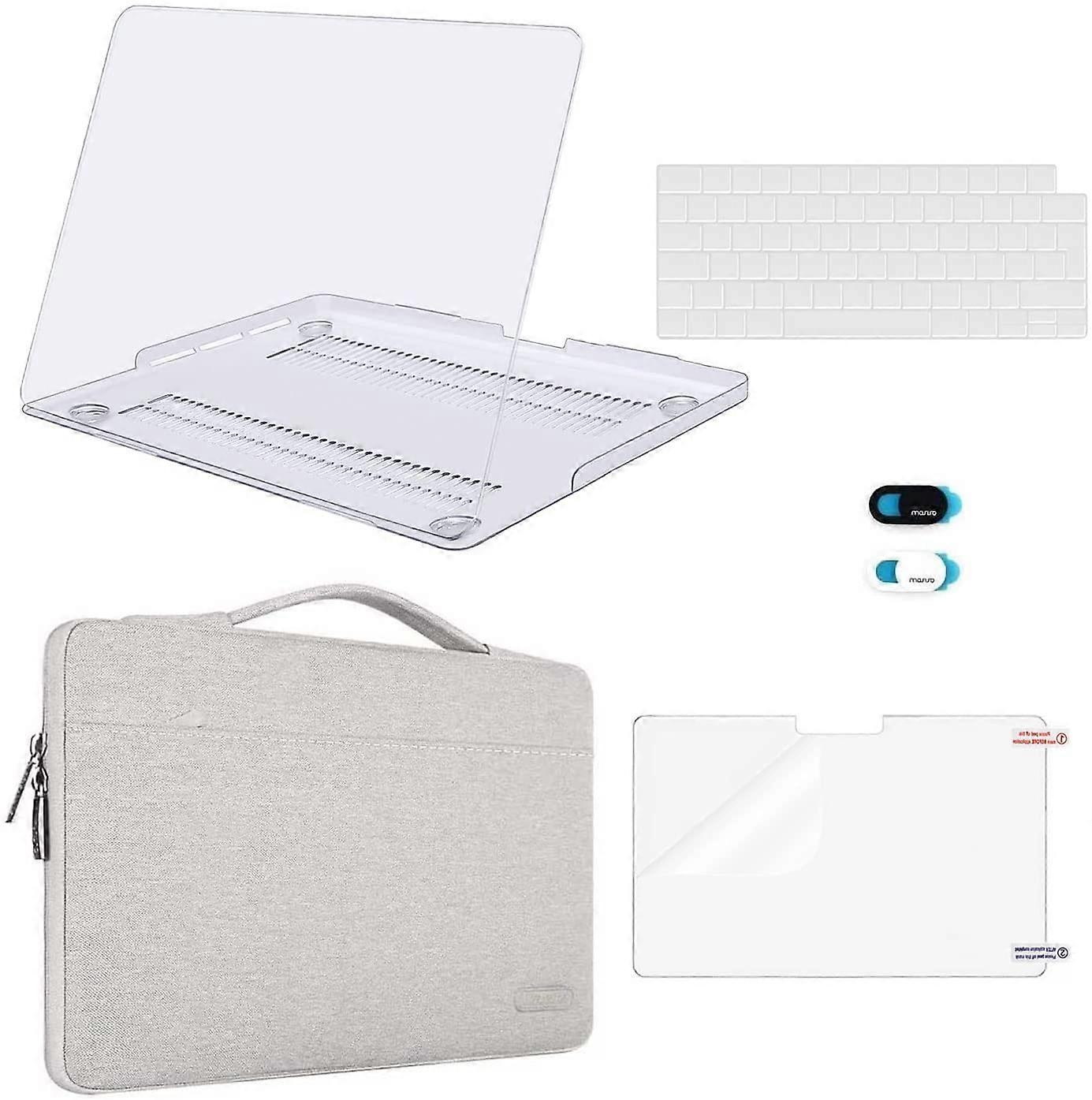 Clear  Compatible with MacBook Pro 14 inch Case 2022 2021 A2442 with M1 Pro / M1 Max Chip Touch ID, Plastic Hard Shell Case&Sleeve Bag&Keyboard Skin&S