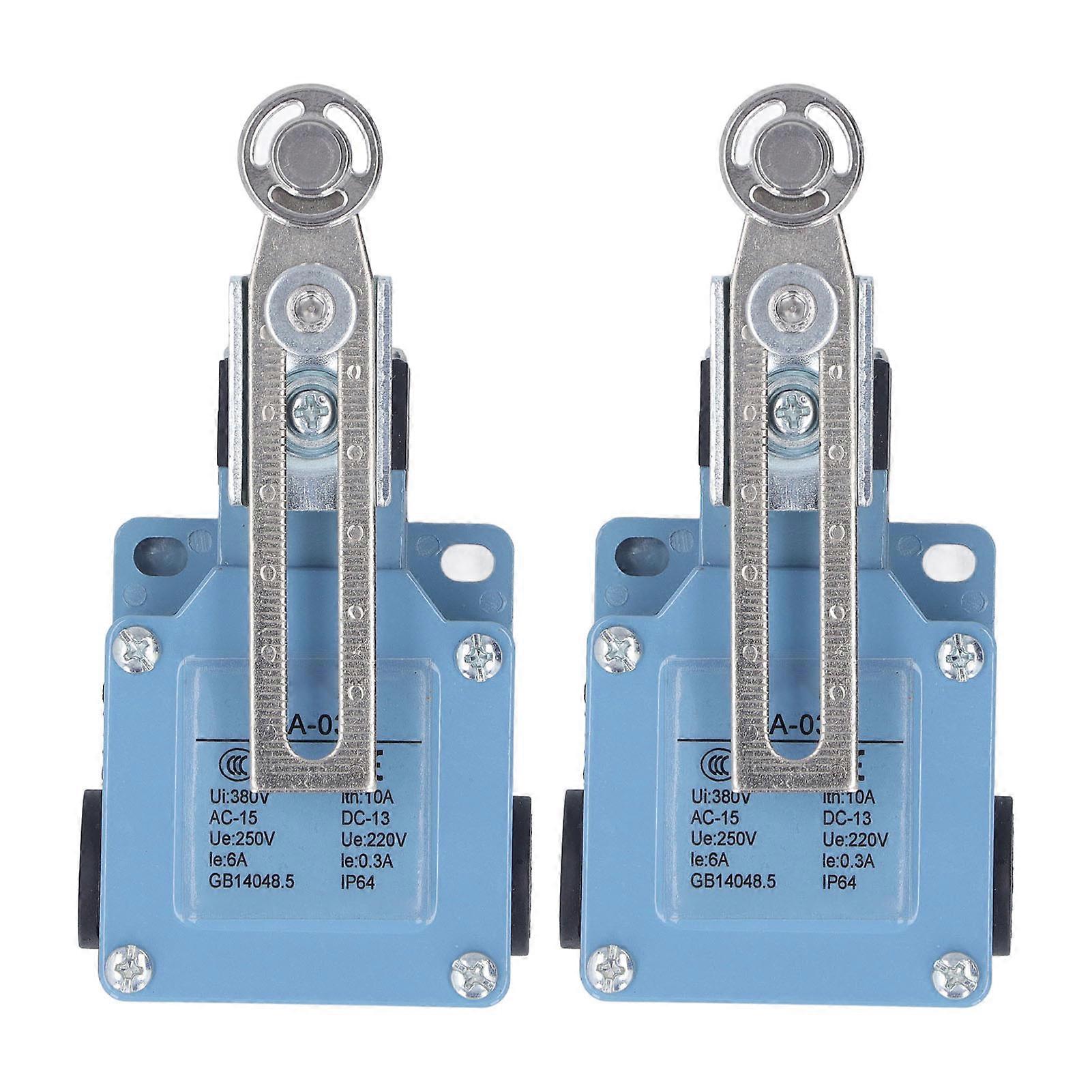 2Pcs Momentary Limit Switch Adjustable Roller Micro Limit Travel Switch for CNC Mill 3D Printer Plasma Cutter 250V 220V