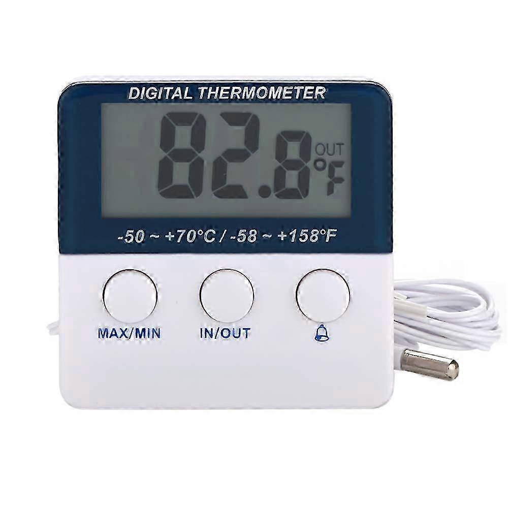 Digital Refrigerator Thermometer with Alarm and Maximum and Minimum Temperature and LED Indicator L