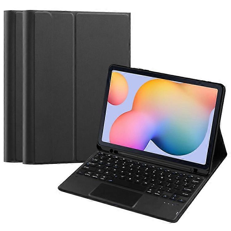 Compatible For Samsung Galaxy Tab S6 Lite PU Leather Stand Case + Detachable BT Keyboard Built-in Touchpad and Pen Slot