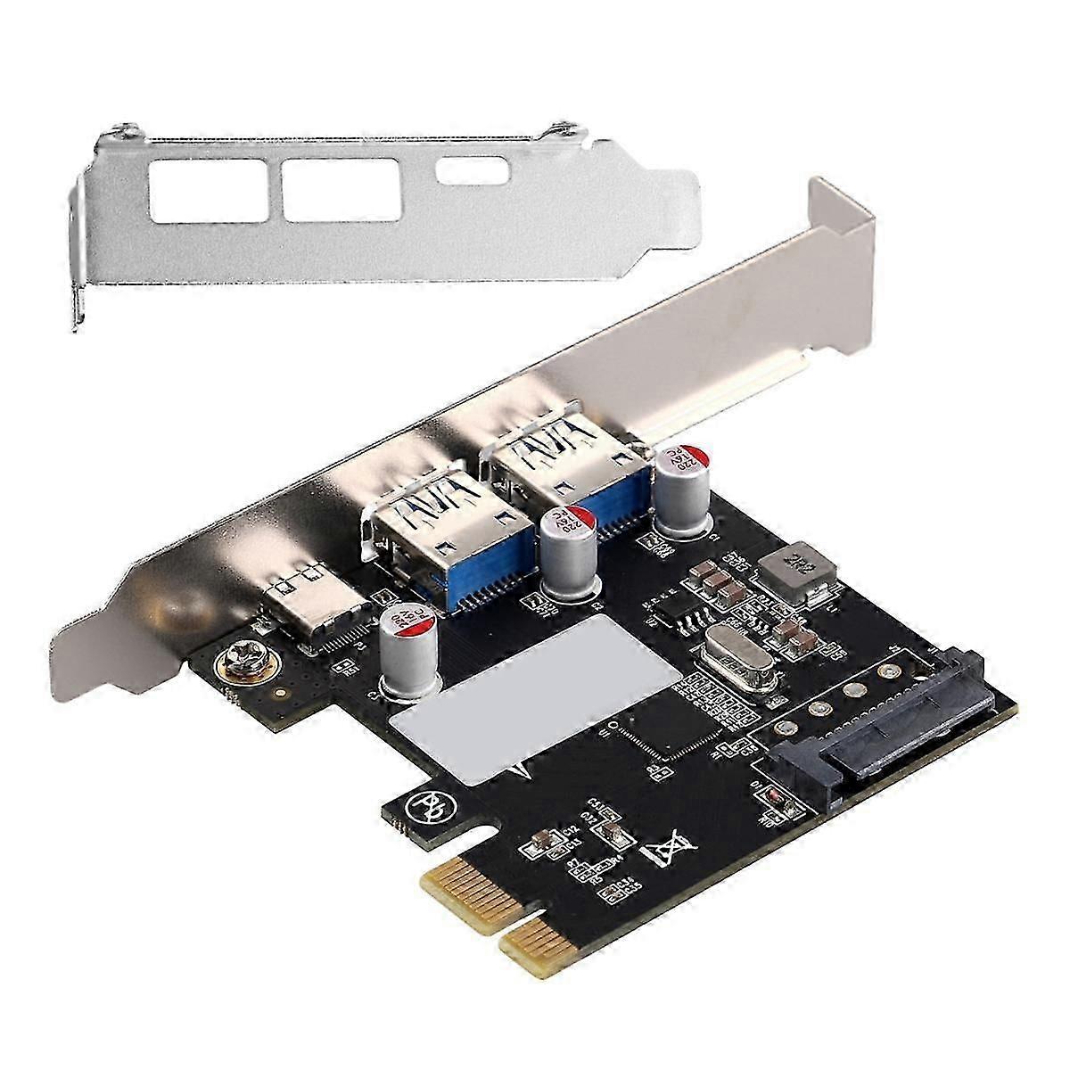 بطاقة التوسعة بطاقة رسومات سطح المكتب PCI-e1x إلى USB3.1 بطاقة Type-c بطاقة USB3.0 A محول إدخال أمامي وخلفي