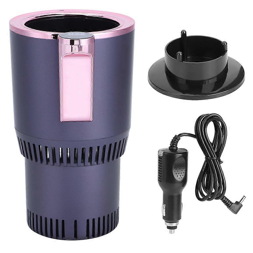 Car Hot and Cold Cup Heating Fast Cooling Cup with Temperature Digital Display for Office HomePurple Cigarette Lighter