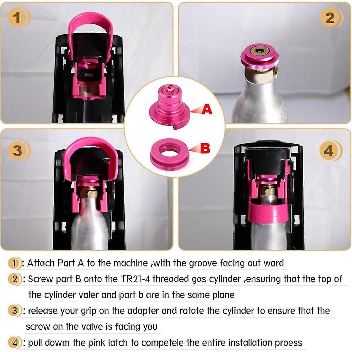 Co2 Quick Adapter for Soda Water Machine for DUO/ART/,Co2 Tanks Adapter for Soda Bottle with TR21-4