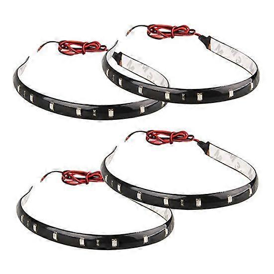 4 Pcs 30cm 15 LED 3528 SMD Truck Car Grill Flexible Waterproof Light Strips