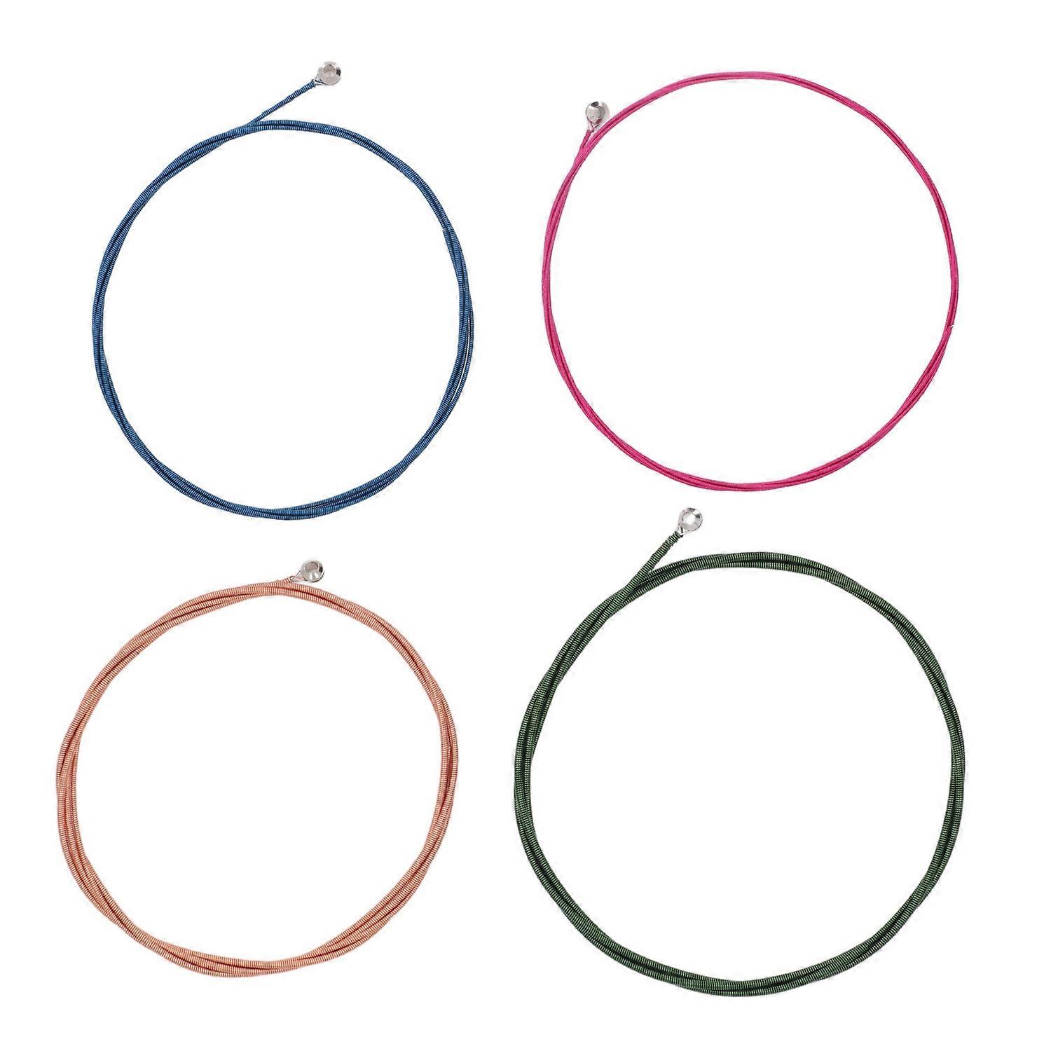 4Pcs Electric Bass String Set Clear Bright Sound Metal Colored Bass String Replacement 