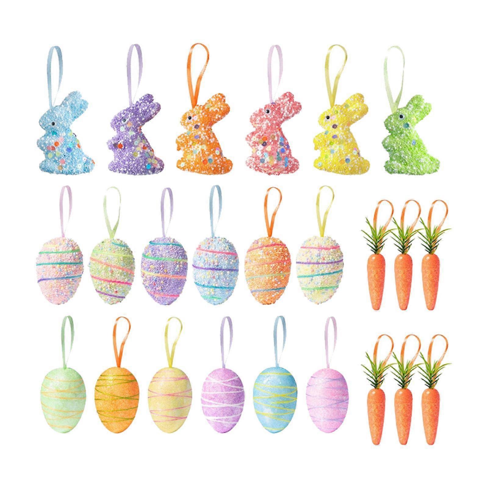 Easter Hanging Ornaments DIY Crafts Decorative with Ribbon Loop Foam Material