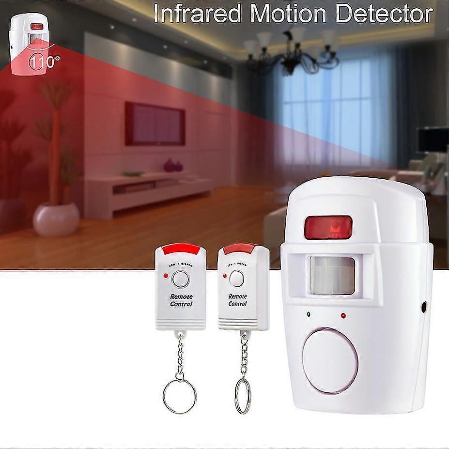 Wireless PIR Motion Sensor Detector Alarm with 2 Remote Controls Door Window for Home Shed Garage Caravan Alarm Security System JSKEE
