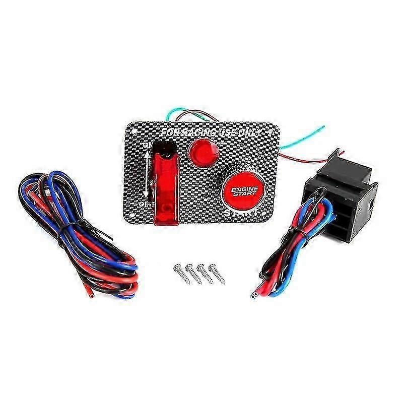 Carbon Fiber Racing Car Ignition Switch Panel with Engine Start Push Button