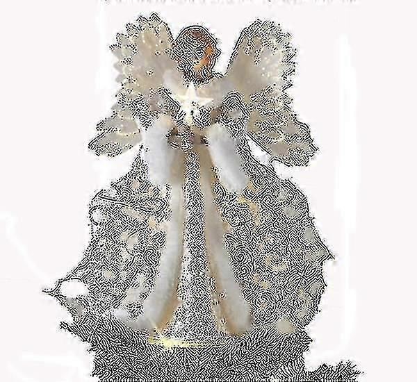 White Christmas Angel Tree Topper With Led Lights