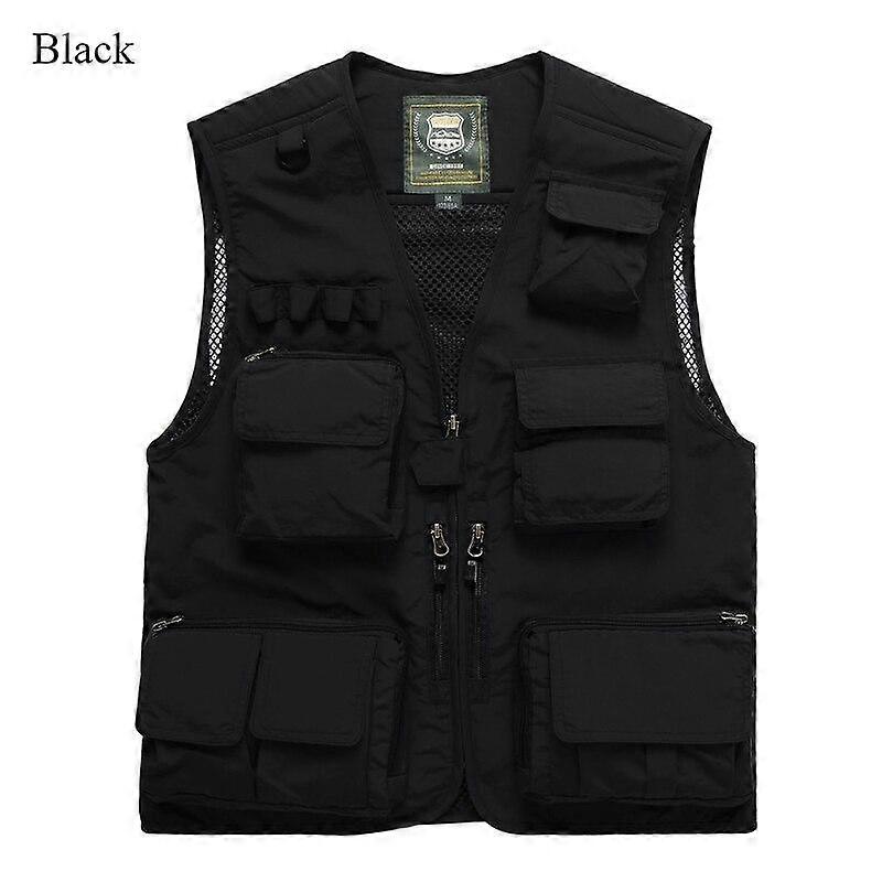Winter Men's Casual Vest Outdoor Multi-pocket Photography Fishing Vest Vest Large Size Quick-drying Net Vest Sleeveless Jacket