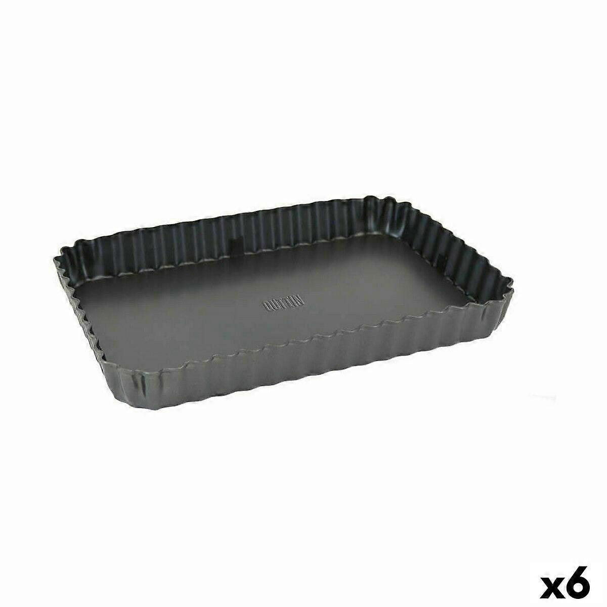 Springform Quttin Schwarz Kohlenstoffstahl 31,5 x 21,5 x 3,5 cm (6 Stück)
