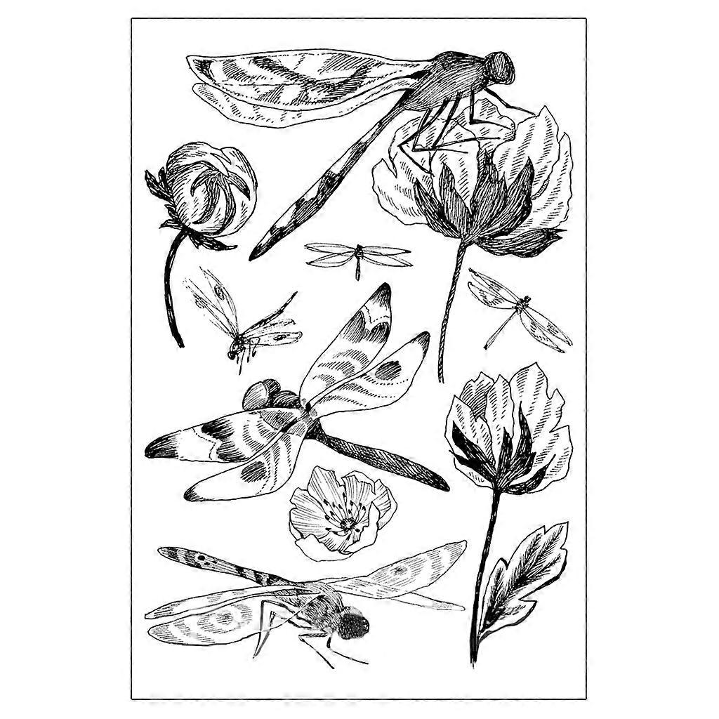 Embossing Dragonfly/for Butterfly DIY Stencil Silicone Stamps, Album Paper Card Making Printing Stamp Set for Scrapbooki