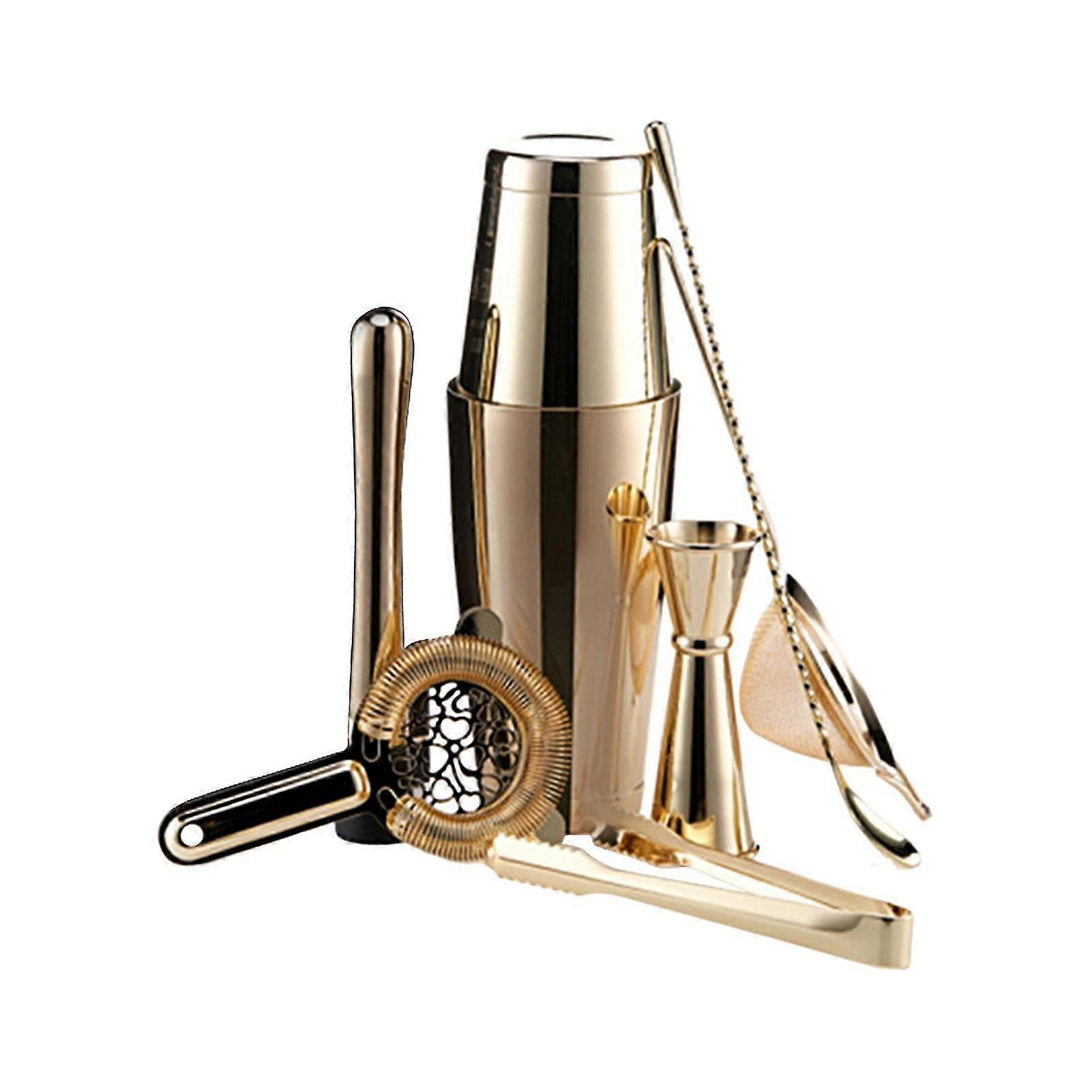 7pcs/set Drinks Shaker Set Portable Rust-proof Stainless Steel Wear Resistant Cocktail Mixers Set For Pub
