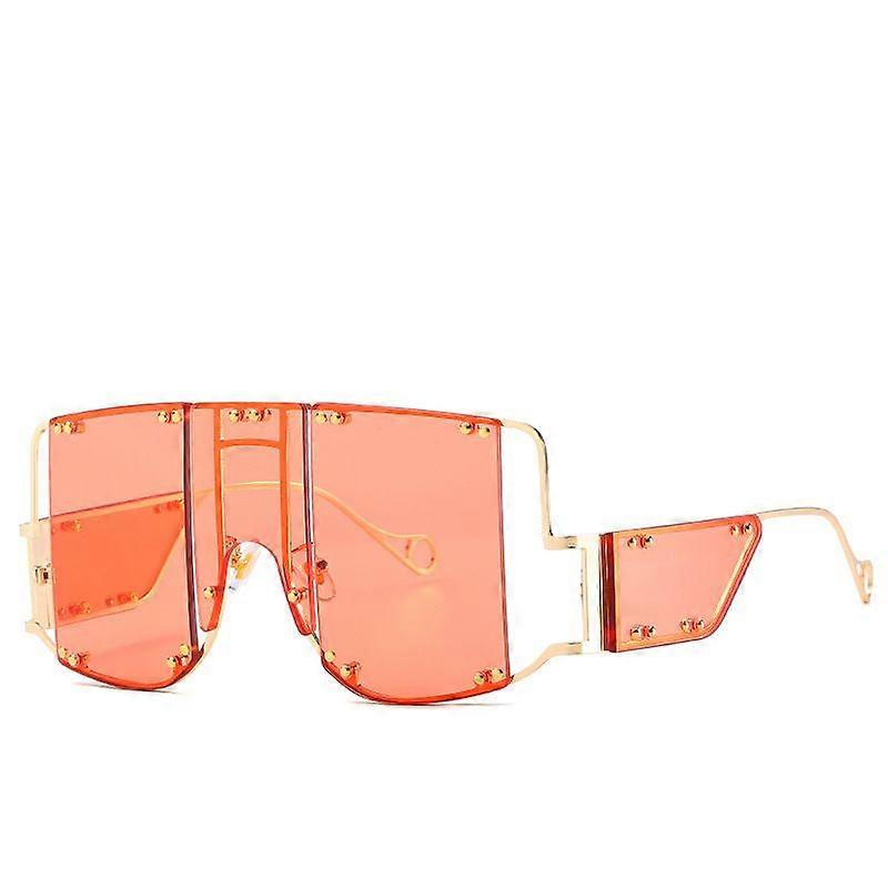 Flat Top oversized slnečné okuliare pre ženy Muži Rivet Mirror Módne okuliare Retro Square Okuliar Odtiene Okuliare Okuliar