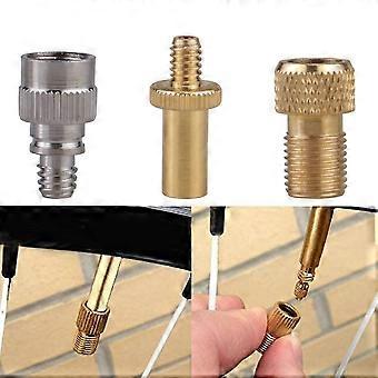 Adaptador de válvula de bomba de ar para bicicleta 3 peças/conjunto, bico de gás para roda, conversão francesa para americana