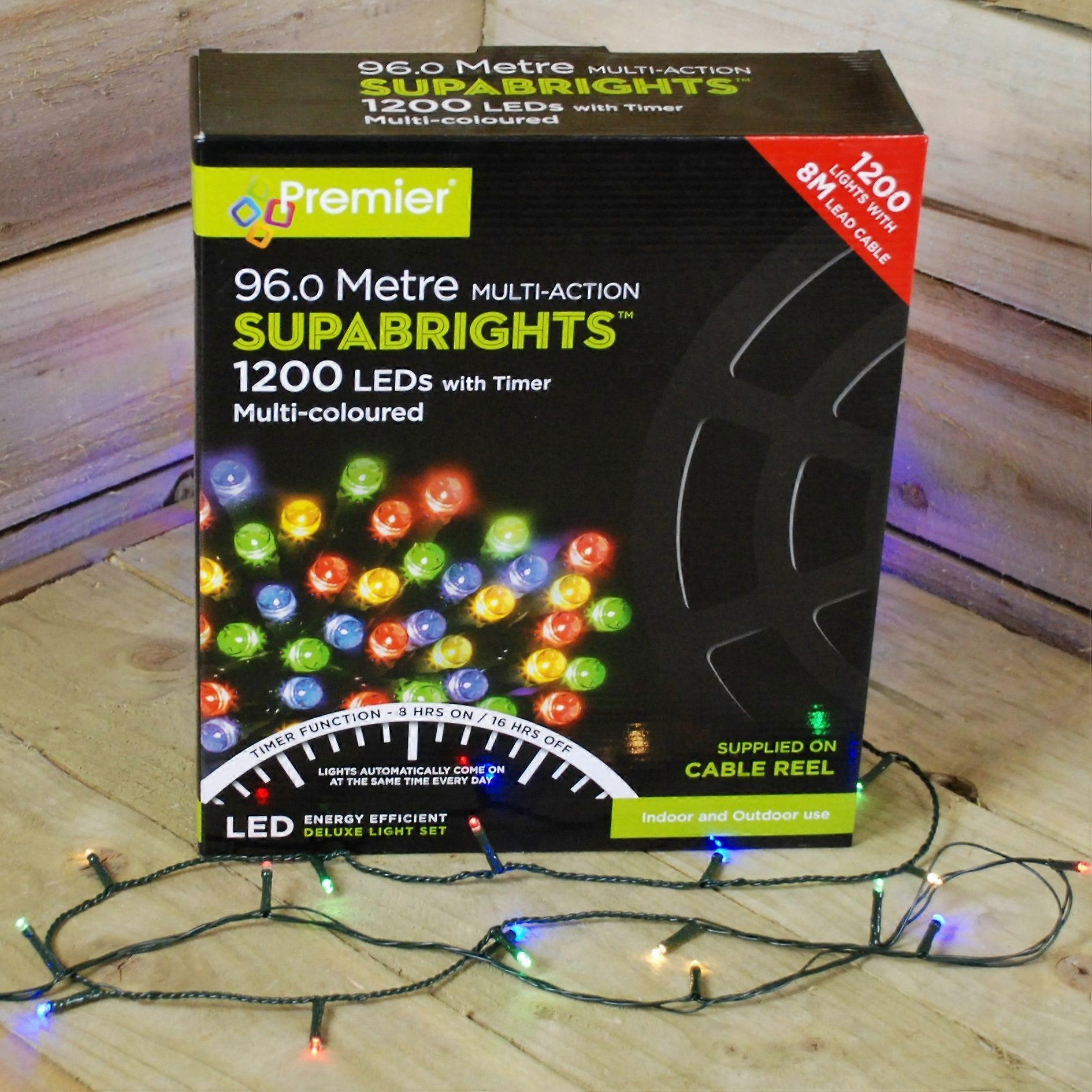 120M 1200 Multi-coloured Led Indoor And Outdoor Multi-action Supabrights With Timer