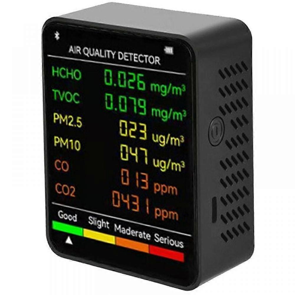 in 1 PM2.5 PM10 HCHO TVOC CO CO2 Multifunctional Air Quality Monitor CO Carbon Dioxide Formaldehyde LCD Display Large Screen Portable Home Office Hot