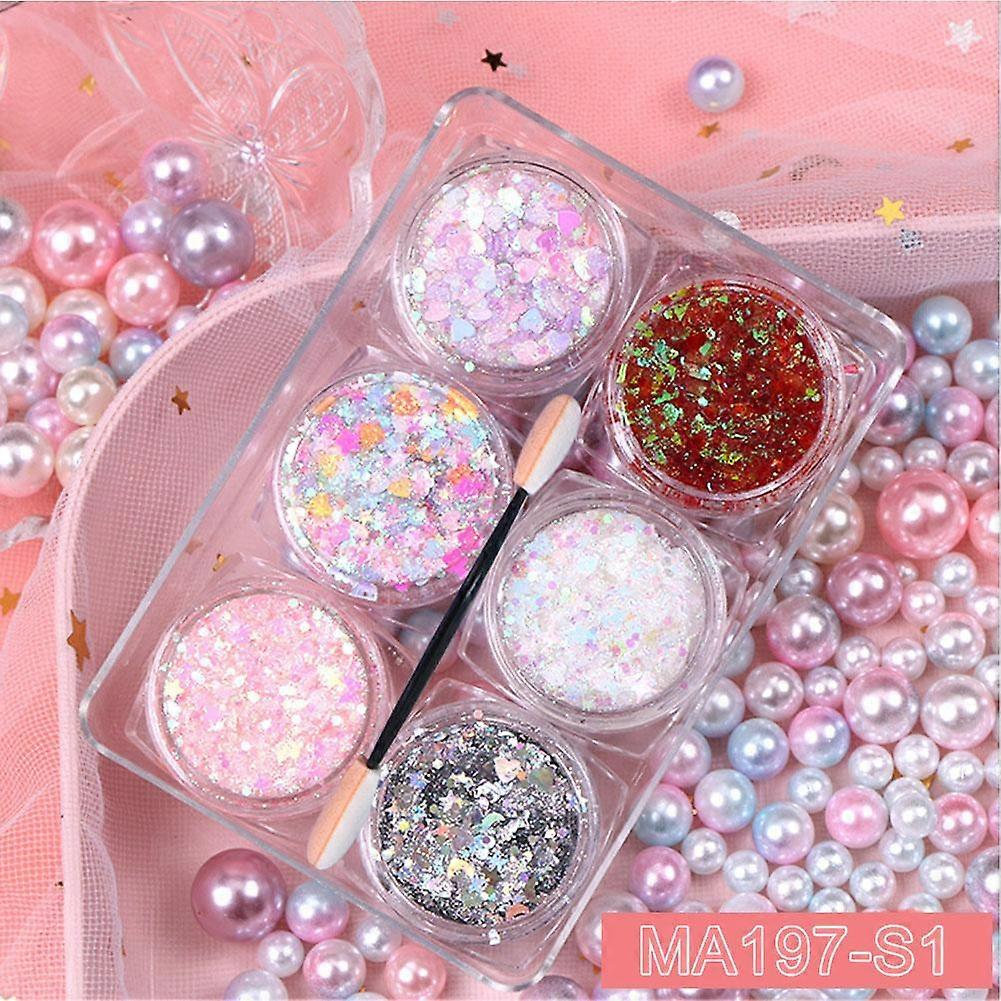 6 Colours Glue-free Eye Makeup Stickers Sequins Glitter Waterproof