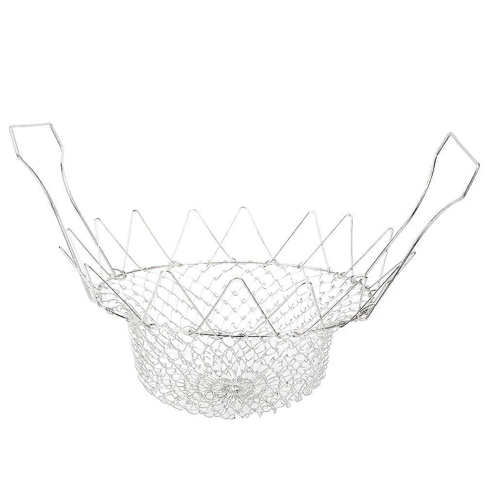 Stainless Steel Fry Basket Steaming And Rinsing Folding Basket For Fried Food Strainer And Frying Tool