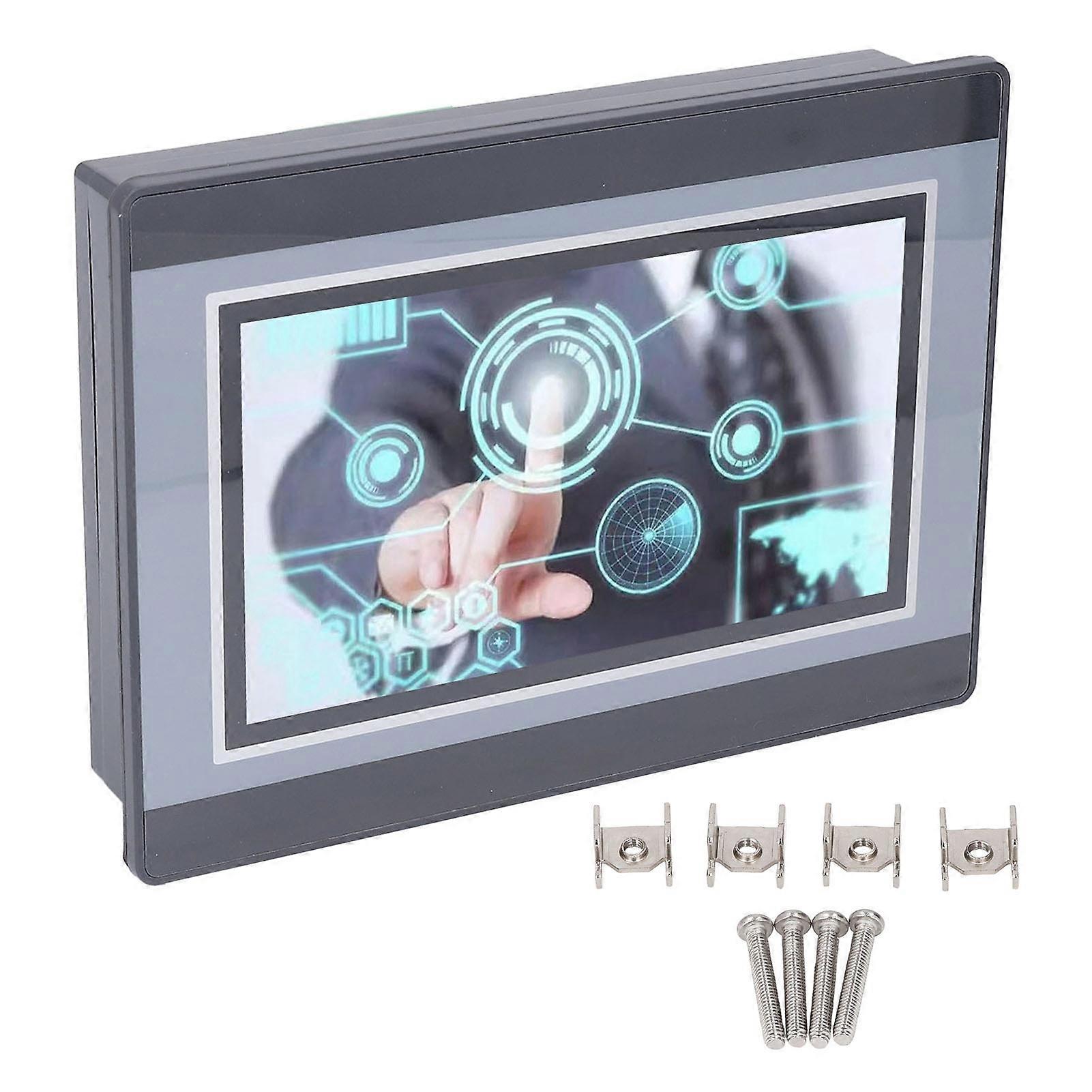 HMI PLC 7 Inch TFT LCD Touch Screen Relay Output 12 in 8 Out High Speed Counting PLC Controller DC24V 5A