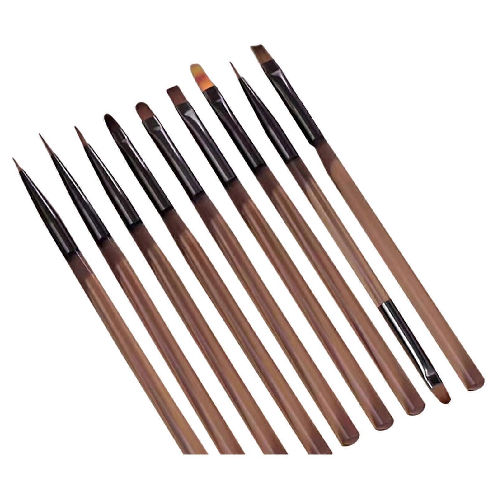 Manicure Brush Tool Set Japanese Tea Color Drawing Line Painting Flower Halos Dyes Multi Functional Brush