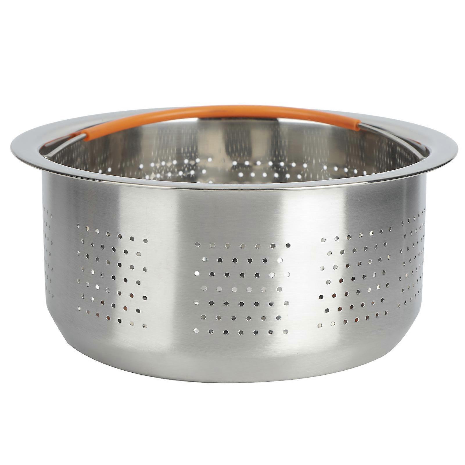 Multi-Functional Stainless Steel Rice Steamer and Vegetable Cleaner Fruit Basket with Collapsible Design and Durable Construction
