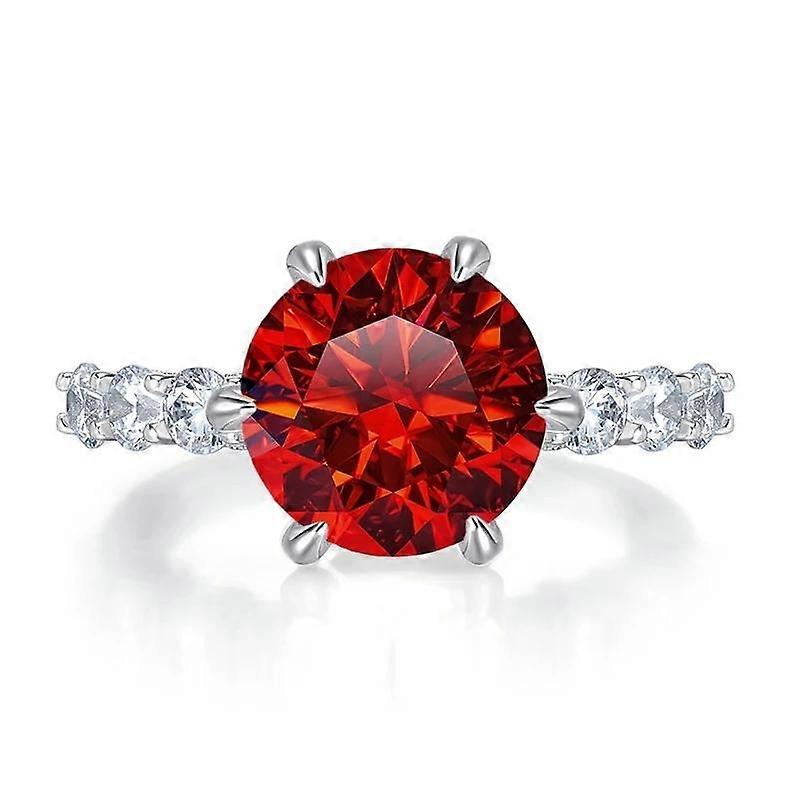 Bague Ringen 2024 New 925 Silver 5 Carat Fireworks Cut Aurora Six Claw Ring Female Rich Woman Senior Ring