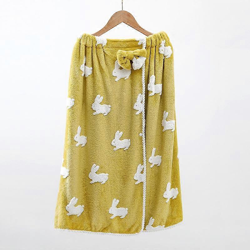 Coral Bath Skirt for Women Strapless and Wearable with Snap Button Design Autumn and Winter Home Cartoon Bath Skirt