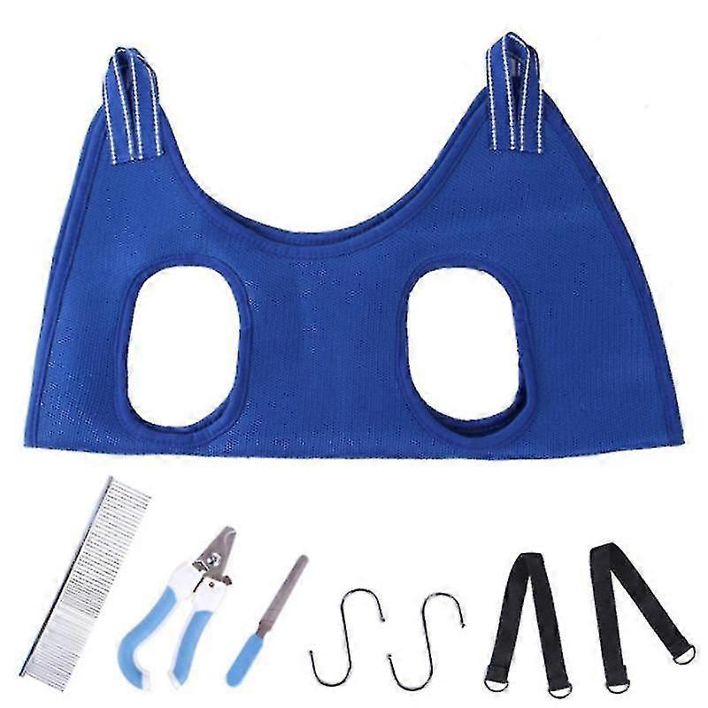 Mimigo Pet Dog Grooming Hammock Harness With Nail Clippers, Trimmer, Nail File, Comb,breathable Dog Hammock Restraint