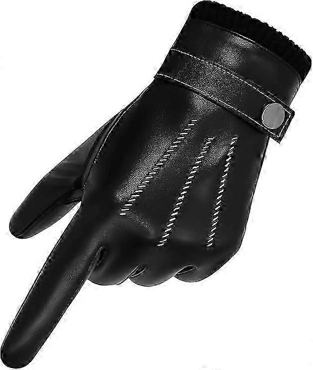 Men's Winter Leather Gloves Touch Screen Gloves Lining, Gloves
