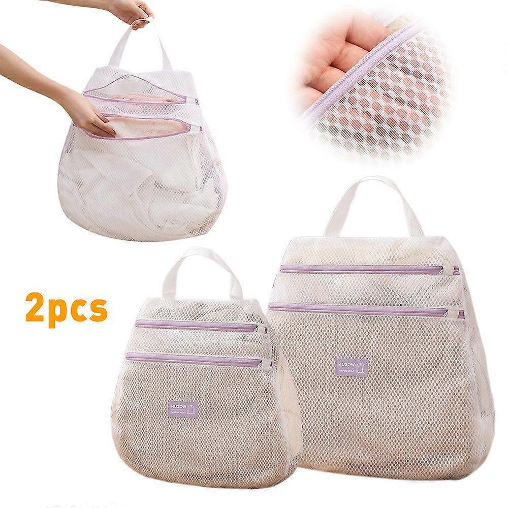 Laundry bag 2 pieces Laundry net for washing machine, double layer laundry bag for clothes