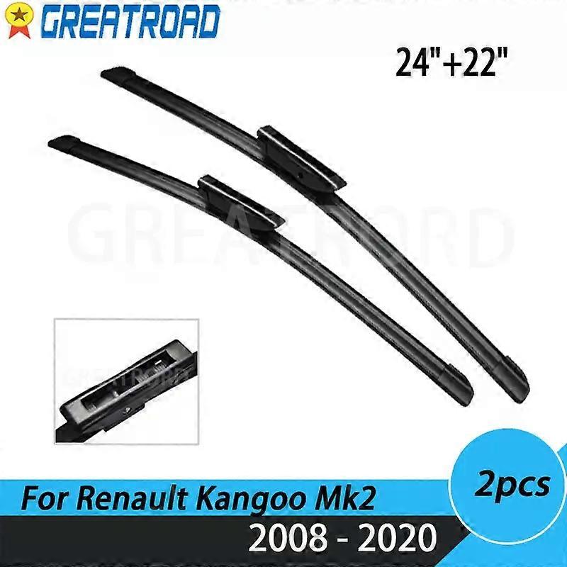 Wiper Front Wiper Blades For Renault Kangoo Mk2 1 Rear Door Express 2008-2020 2009 Windshield Windscreen Front Window 24"+22"